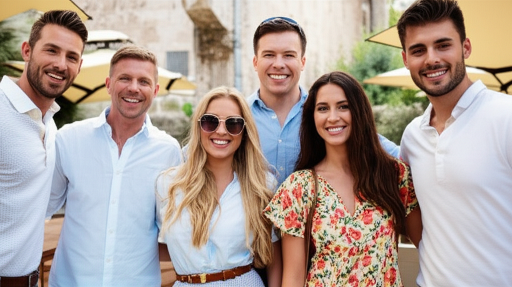 Happy tourists in Antalya